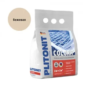 Затирка цементная Colorit бежевый 2 кг, Плитонит