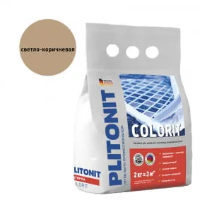 Затирка цементная Colorit светло-коричневый 2 кг, Плитонит