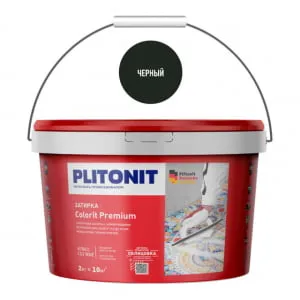 Затирка цементная Colorit Premium (черная) 2 кг, Плитонит