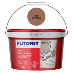 Затирка цементная Colorit Premium (темно-коричневая) 2 кг, Плитонит