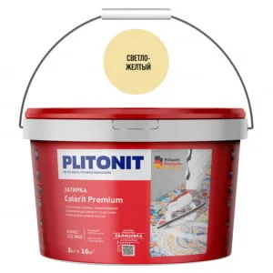 Затирка цементная Colorit Premium (светло-желтая) 2 кг, Плитонит