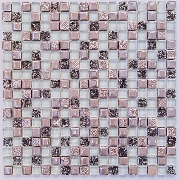 Plaza мозаика стеклянная с камнем 30*30, Bonaparte (Бонапарт)