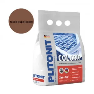 Затирка цементная Colorit темно-коричневый 2 кг, Плитонит