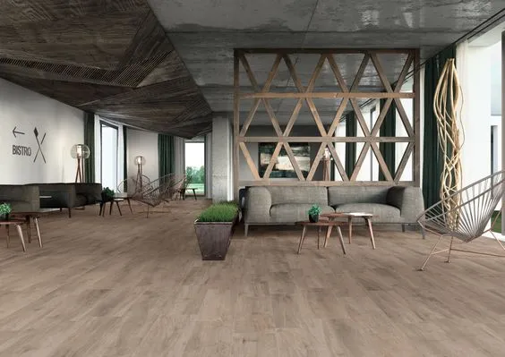 Керамогранит под дерево в интерьере