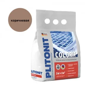 Затирка цементная Colorit коричневый 2 кг, Плитонит