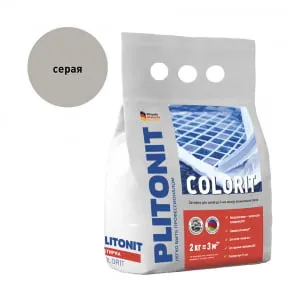 Затирка цементная Colorit серый 2 кг, Плитонит