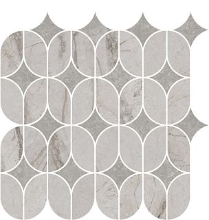 Декор KMD2HID004BR Ифран наборный серый светлый глянцевый обрезной 30x32,5x0,9, Kerama Marazzi (Керама Марацци)