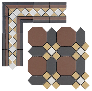 Метлахская плитка Гатчина плитка-модуль шоколад (006/013/015/001) 29,9х29,9, Keramark (Керамарк)
