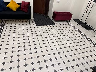 Коллекция метлахской плитки Петергоф К белый/черный 29,2х29,2, Keramark (Керамарк)