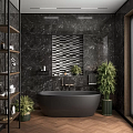 Керамогранит KM6060G0331R Тубкаль чёрный матовый обрезной 60x60x0,9, Kerama Marazzi (Керама Марацци)