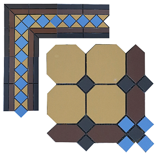 Метлахская плитка Пушкин плитка-модуль горчичный (015/006/012/013) 24,7х24,7, Keramark (Керамарк)