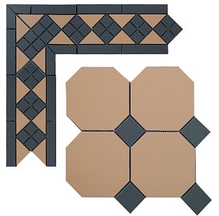 Метлахская плитка Петергоф светло-кирпичный (032/013) 29,4х29,4, Keramark (Керамарк)