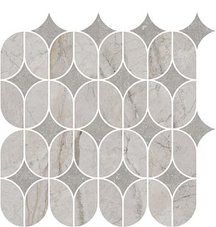 Декор KMD2HID004BR Ифран наборный серый светлый глянцевый обрезной 30x32,5x0,9, Kerama Marazzi (Керама Марацци)