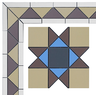 Метлахская плитка Кронштадт плитка-модуль черный (015/013/001/012/006) 29,2х29,2, Keramark (Керамарк)