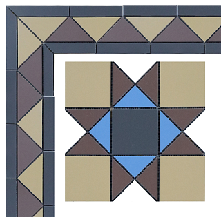 Метлахская плитка Кронштадт плитка-модуль черный (015/013/001/012/006) 29,2х29,2, Keramark (Керамарк)