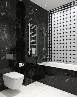 Коллекция метлахской плитки Стрельна белый/черный 30х30 Keramark (Керамарк)