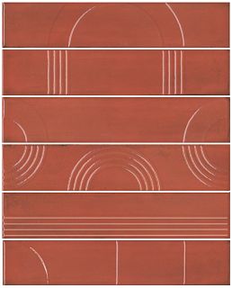 Панно KMP3STA005RN6X Мажорель красный глянцевый (из 6 частей 6х28,5) 36x28,5x1, Kerama Marazzi (Керама Марацци)