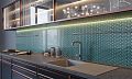 9М606 Arcobaleno (Аркобалено) бирюзовый плитка д/стен 50*20, Golden Tile