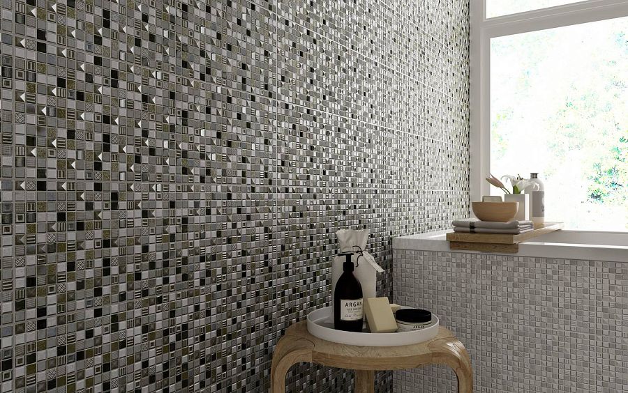 Tesla мозаика стеклянная с камнем 30*30, Bonaparte (Бонапарт)