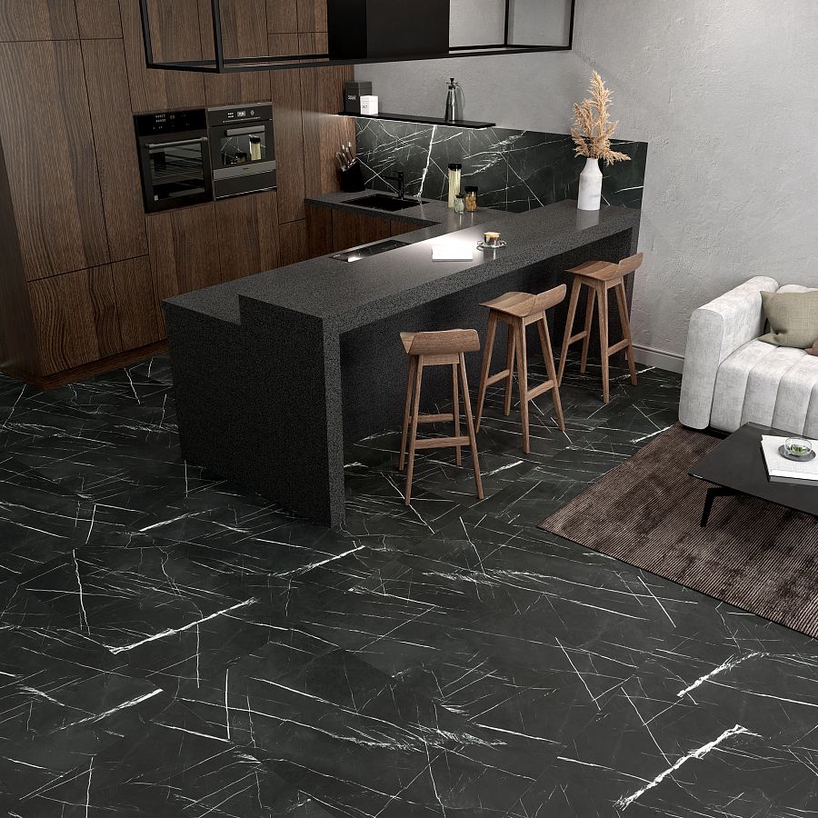 Керамогранит G395 Neiva (Нейва) Black 60х60 матовый, Гранитея