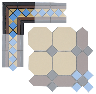 Угловой элемент метлахской плитки Пушкин горчичный (015/006/012/013) 20,8х20,8х16, Keramark (Керамарк)