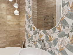 00-00000702 Калакатта Айвори (Calacatta Ivori) Strelitzia (2 шт) - 6 комл панно 50,5*40,2, Azori