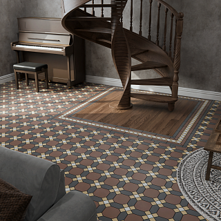 Коллекция метлахской плитки Гатчина шоколад 29,9х29,9, Keramark (Керамарк)