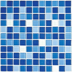 Jump Blue №2 растяжка из стеклянной мозаики 30*30, Bonaparte (Бонапарт)