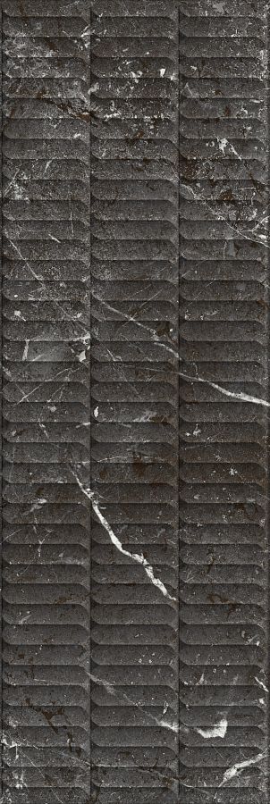 Плитка KM3090B0170R Тубкаль чёрный глянцевый структура обрезной 30x89,5x1,05, Kerama Marazzi (Керама Марацци)