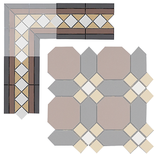 Бордюр метлахской плитки Гатчина шоколад (006/013/015/001) 30,6х16, Keramark (Керамарк)