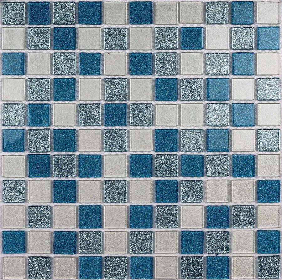 Shine blue мозаика стеклянная 30*30, Bonaparte (Бонапарт)