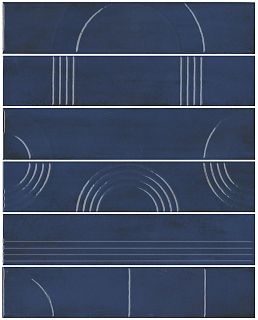 Панно KMP3STA007RN6X Мажорель синий тёмный глянцевый (из 6 частей 6х28,5) 36x28,5x1, Kerama Marazzi (Керама Марацци)