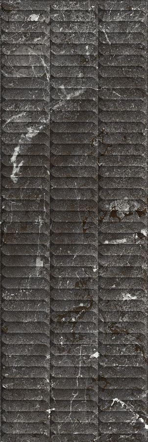 Плитка KM3090B0170R Тубкаль чёрный глянцевый структура обрезной 30x89,5x1,05, Kerama Marazzi (Керама Марацци)