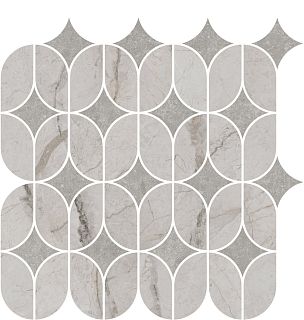 Декор KMD2HID004BR Ифран наборный серый светлый глянцевый обрезной 30x32,5x0,9, Kerama Marazzi (Керама Марацци)