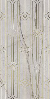 Декор KMD3STA029BR Ифран серый светлый глянцевый обрезной 60x119,5x0,9, Kerama Marazzi (Керама Марацци)