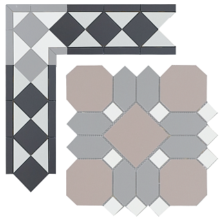 Бордюр метлахской плитки Павловск шоколад (001/013) 30,9х15,8, Keramark (Керамарк)